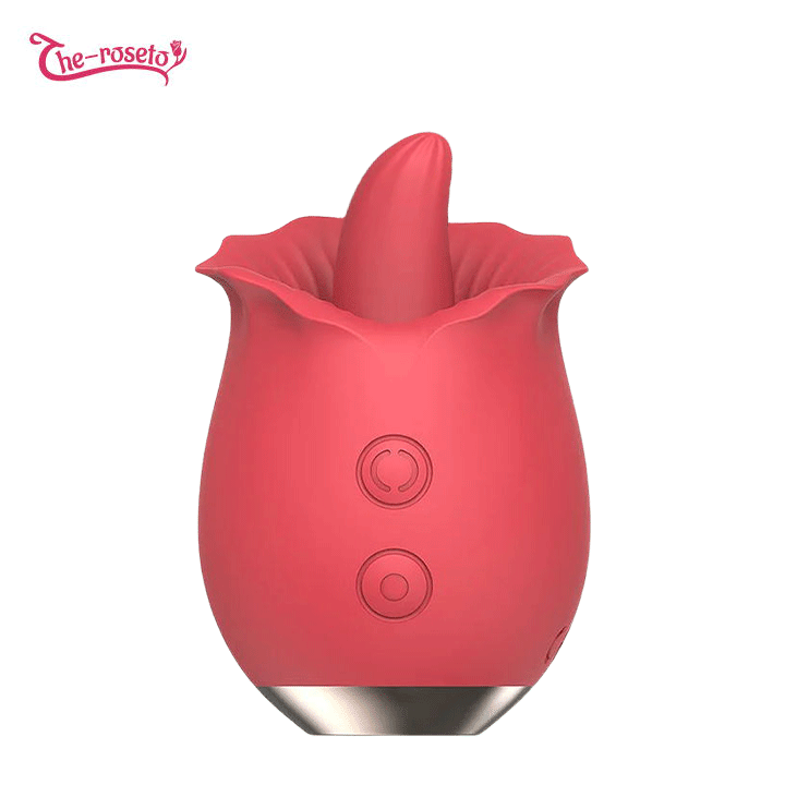 Powerful Rose Toy Vibrator With Tongue Licking Oral Nipple Clit Clitoris Stimulator