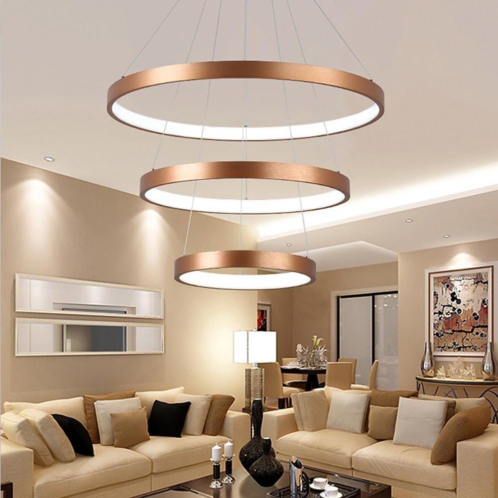 3-circle Dimmable LED Nordic Chandeliers Pendant Light Hanging Lamp