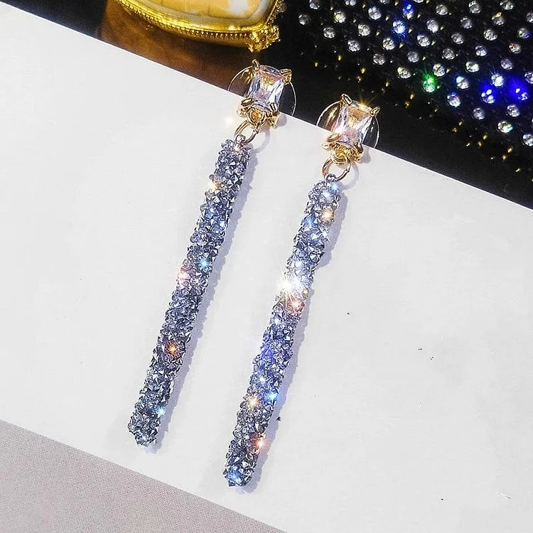 Crystal Classic Geometric Long Dangle Earrings SP14619