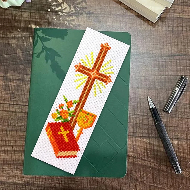 【Yishu Brand】Bookmark - Bible Cross 11CT Stamped Cross Stitch 18*6CM