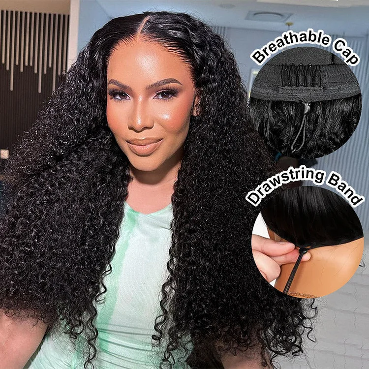 3 In 1 Half Wig | Kinky Curly Summer Ready to Wear Breathable Wig- Kinky Curly Half Wig For Versatile Styling