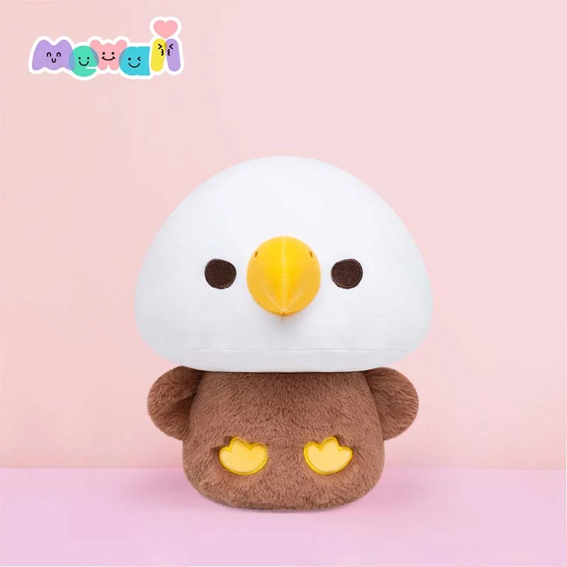 MeWaii® Mushroom Family Bean-Eyed Bald Eagle Kawaii Plush Pillow Squish Toy