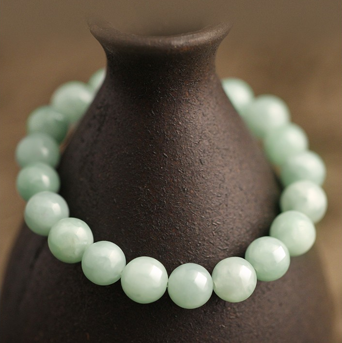 High Standard  Jade Bracelet Huge Saving Natural A goods light green jade bracelet transfer beads men and women's style ice waxy perfect gifts for him for her with certificate and high-grade gift box