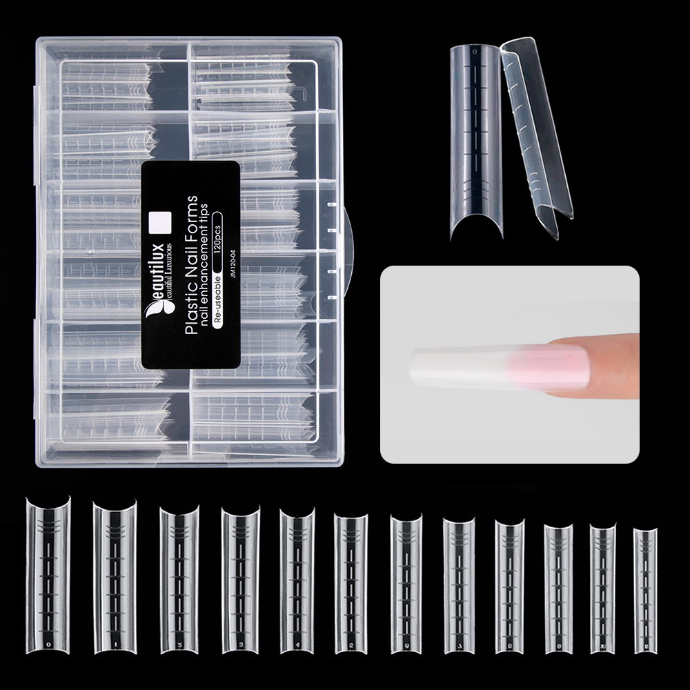 Dual Forms For Nail Extention | Half Cover | Square | 12 sizes | 120pcs