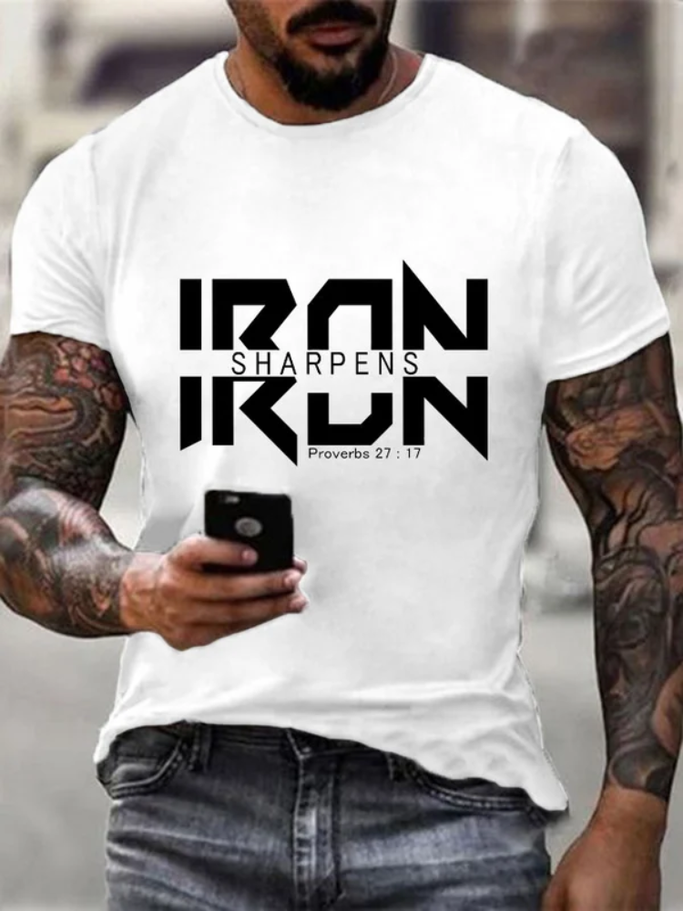 VChics Men's Iron Sharpens Iron Crew Neck T-Shirt