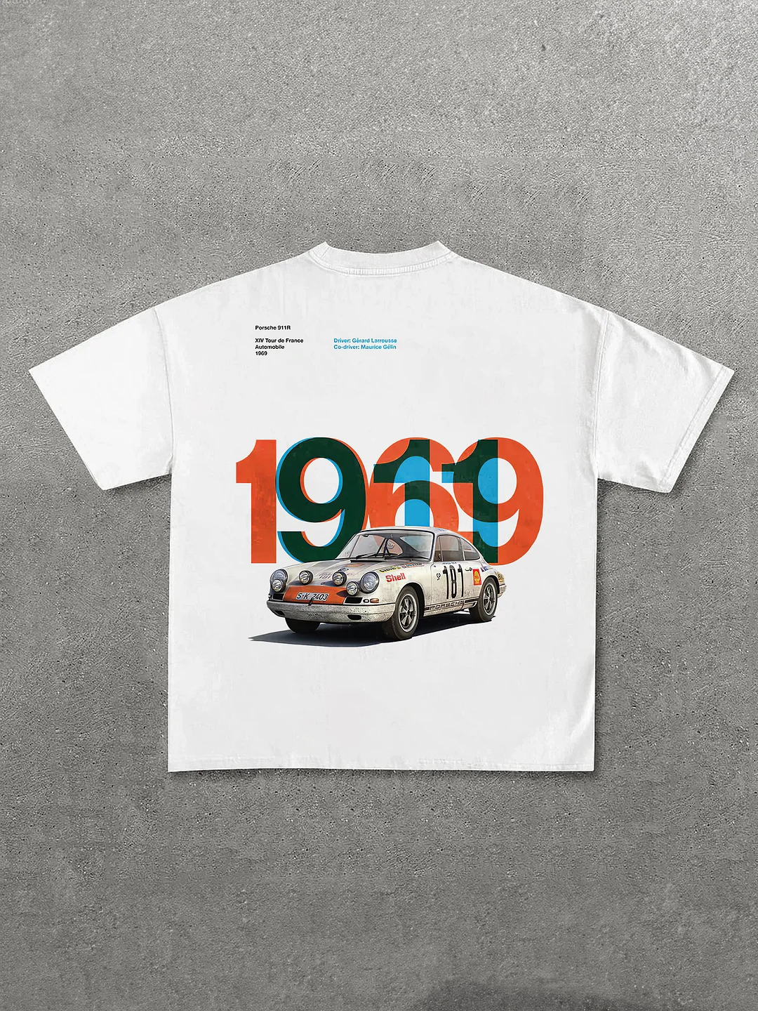 Porsche 911R Printed Men's Oversized T-shirts - Devcarry