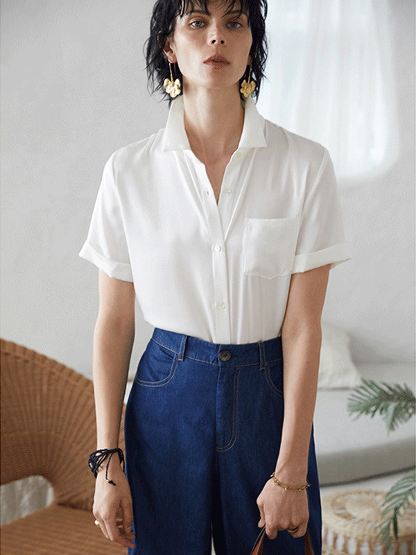 French Design Silk Shirt