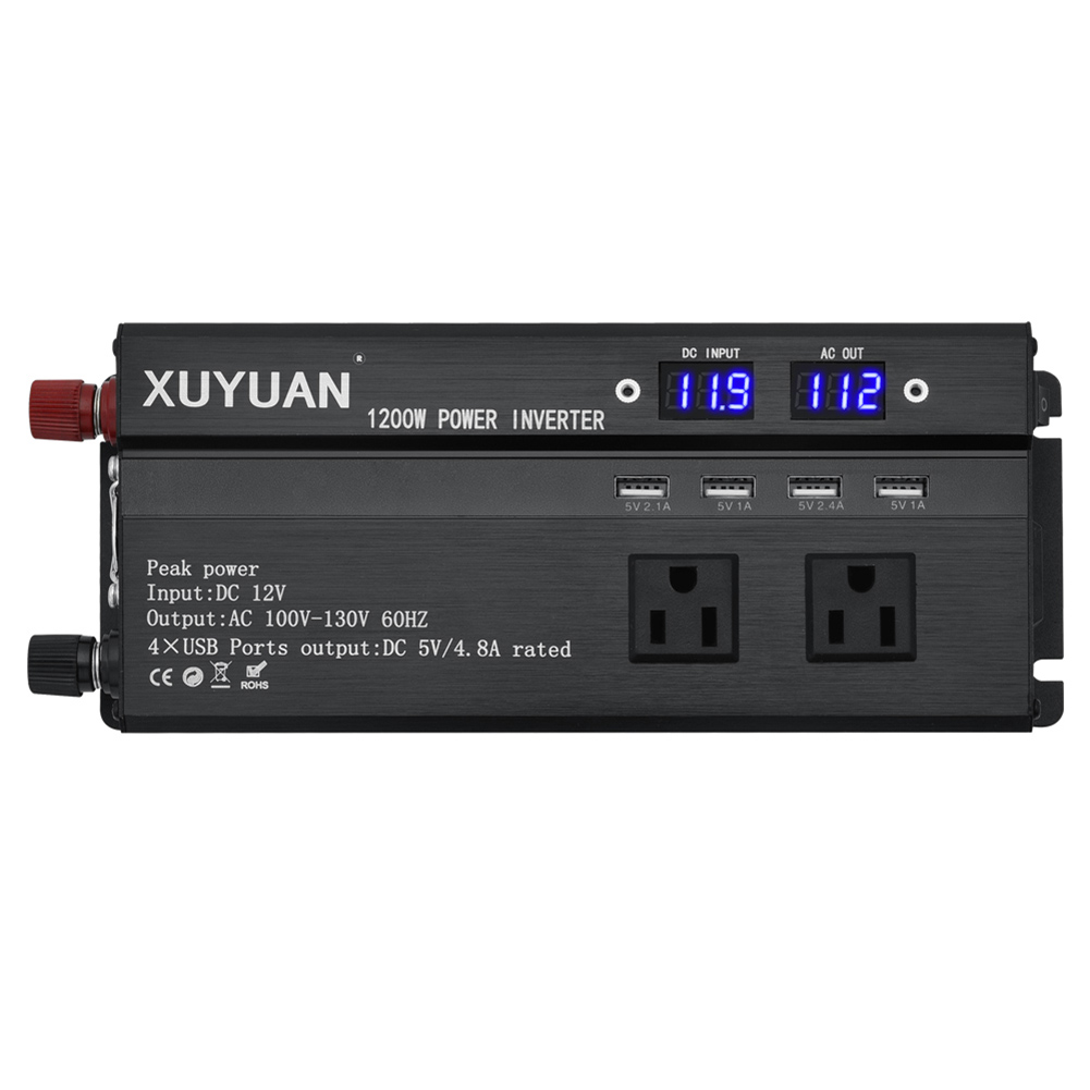 1200W Car Power Inverter DC 12V to 110V AC with 3 AC Outlets 4 USB Ports, 1200w 12v 110v, 501 Original
1200W Car Power Inverter DC 12V to 110V AC with 3 AC Outlets 4 USB Ports, 1200w 12v 110v, 501 Original