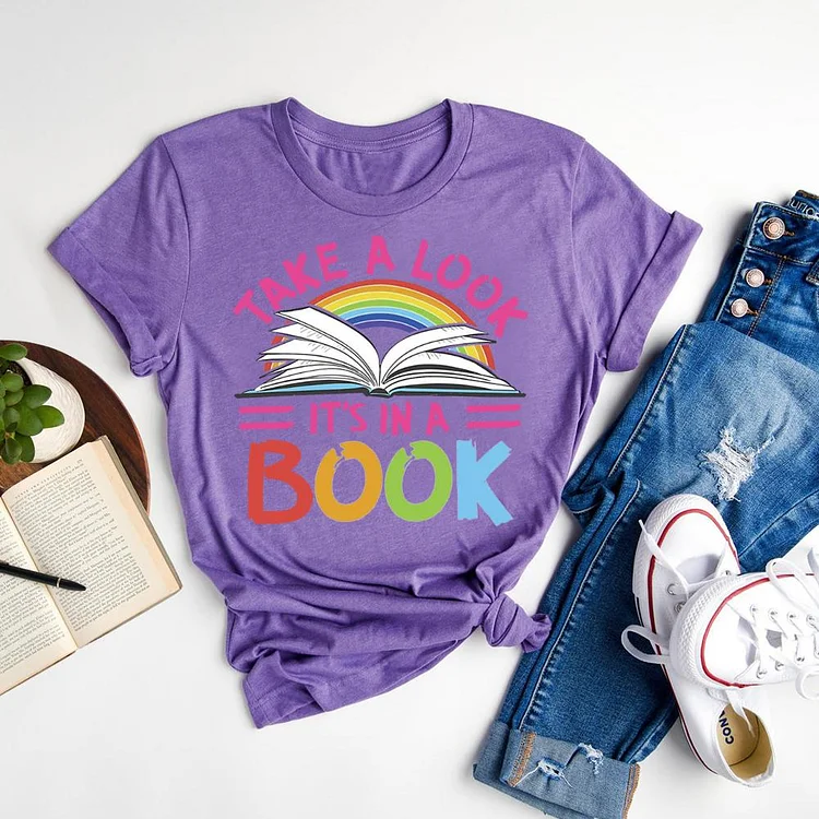 💯Crazy Sale - Reading Rainbow Take A Look It's In A Book T-shirt Tee-06700