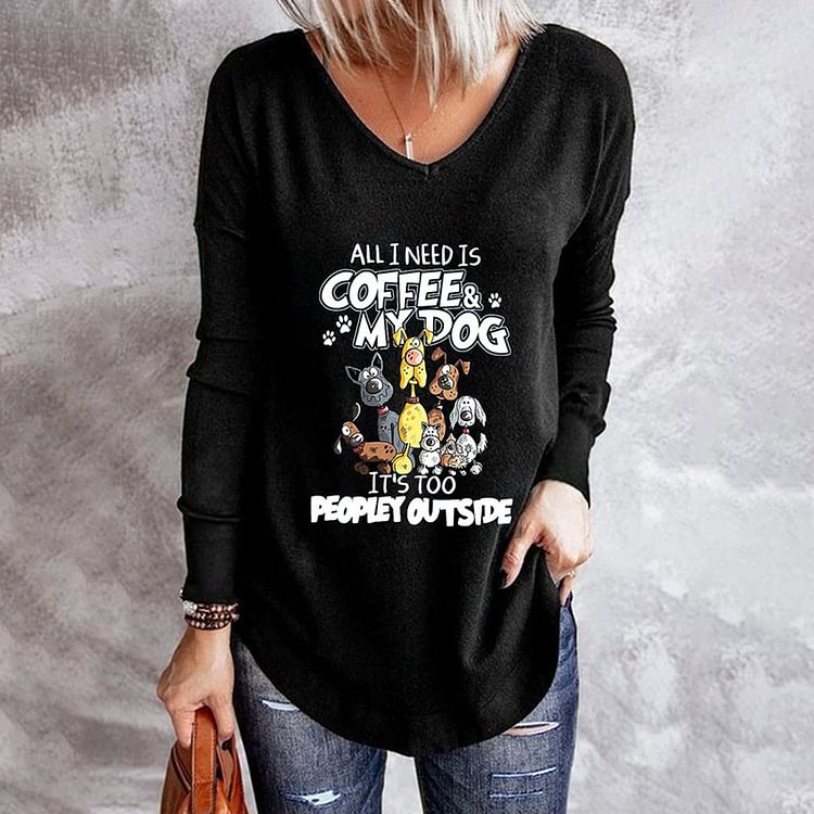 Comstylish Casual Letter Print V Neck T-Shirt