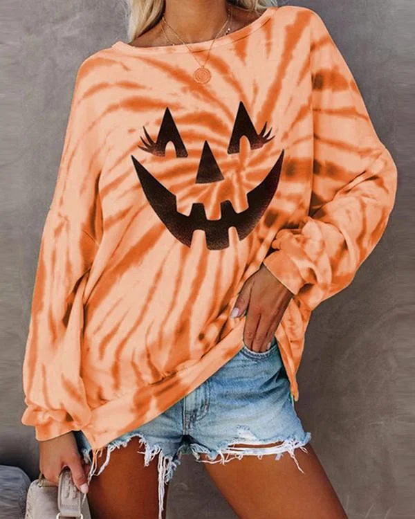 Halloween Printed Polyester Crew Neck Sweatshirts
