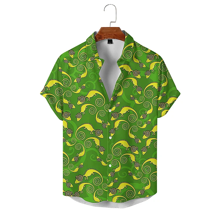 BrosWear Holiday Animal Print Men's Short Sleeve Shirt
