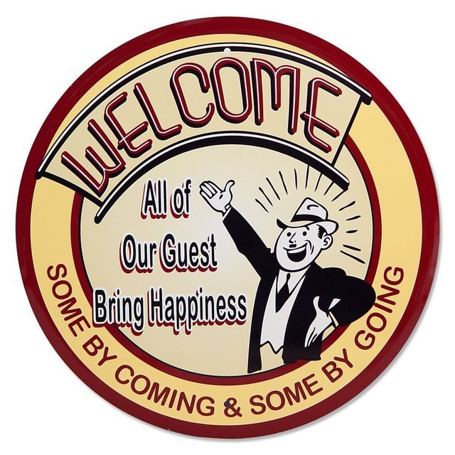 Welcome - Round Shape Tin Signs/Wooden Signs - 30*30CM