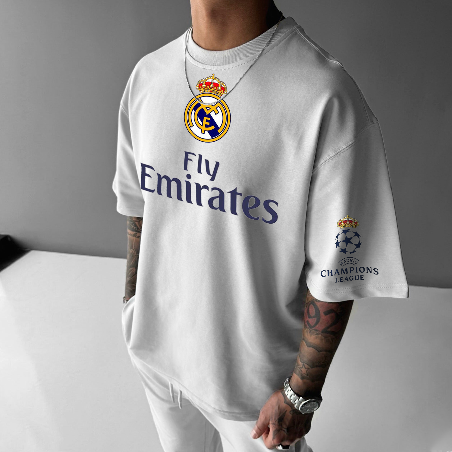 Oversized Real Madrid Graphic Tee