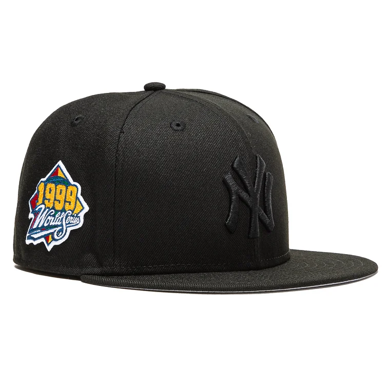 New Era 59Fifty New York Yankees 1999 World Series Patch Hat - Black, Black QueenFunky