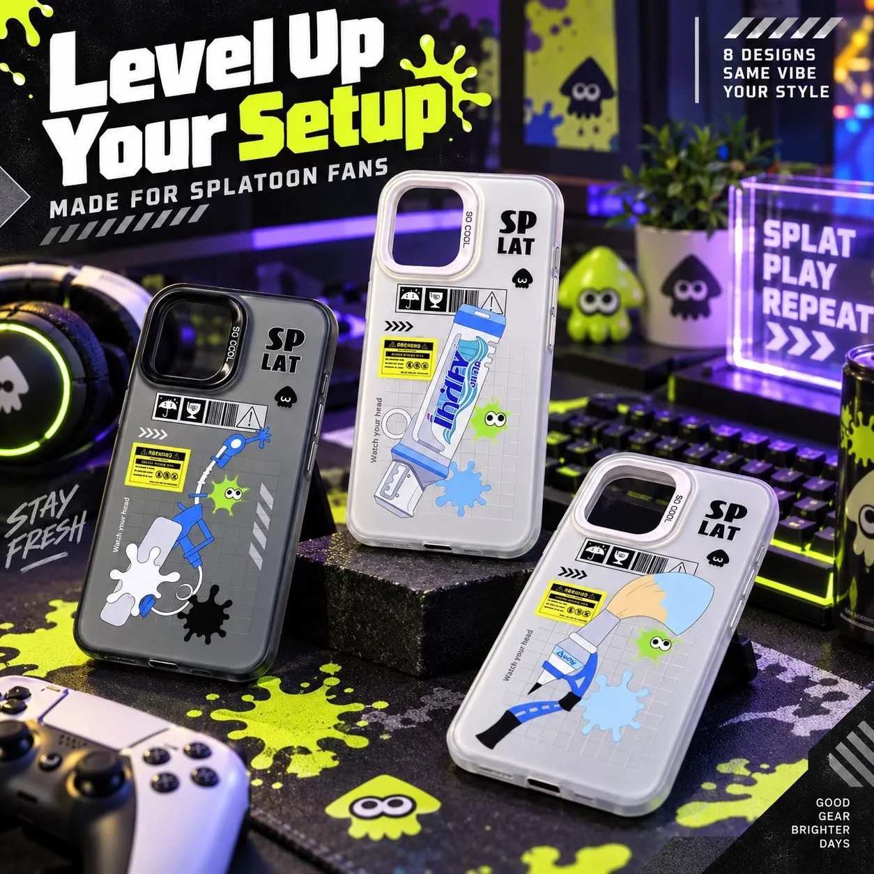 Splatoon-Inspired Unique Phone Case Collection for iPhone X - 18 Pro Max