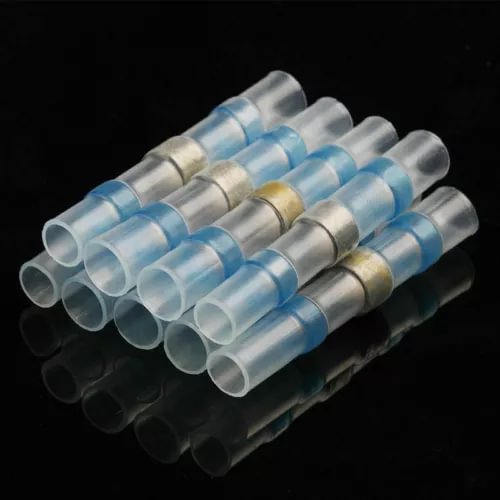 pornhint Pornhint 50Pcs Heat Shrink Solder Seal Wire Connectors Sleeve Butt Splice Waterproof Blue New