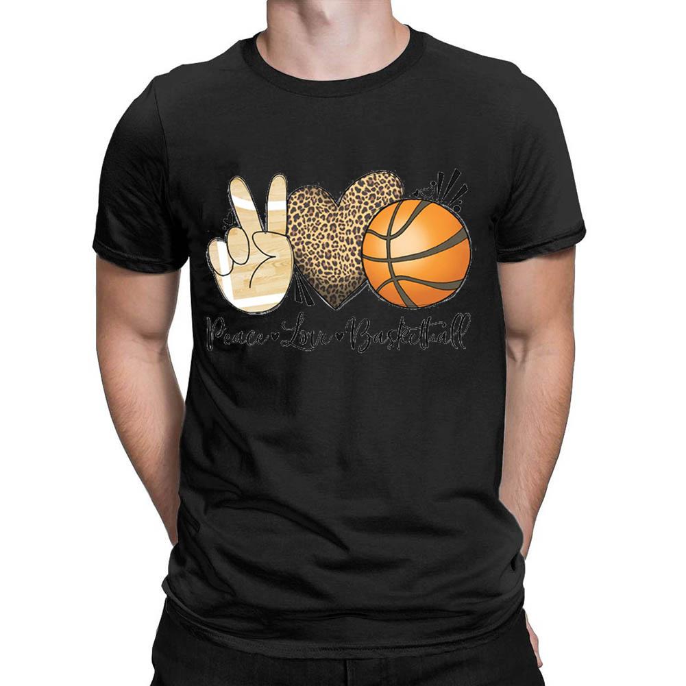 Peace Love Basketball Men's T-shirt-Guru-buzz