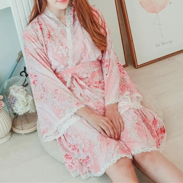 Pink Sweet Sakura Lace Kimono SP1710429