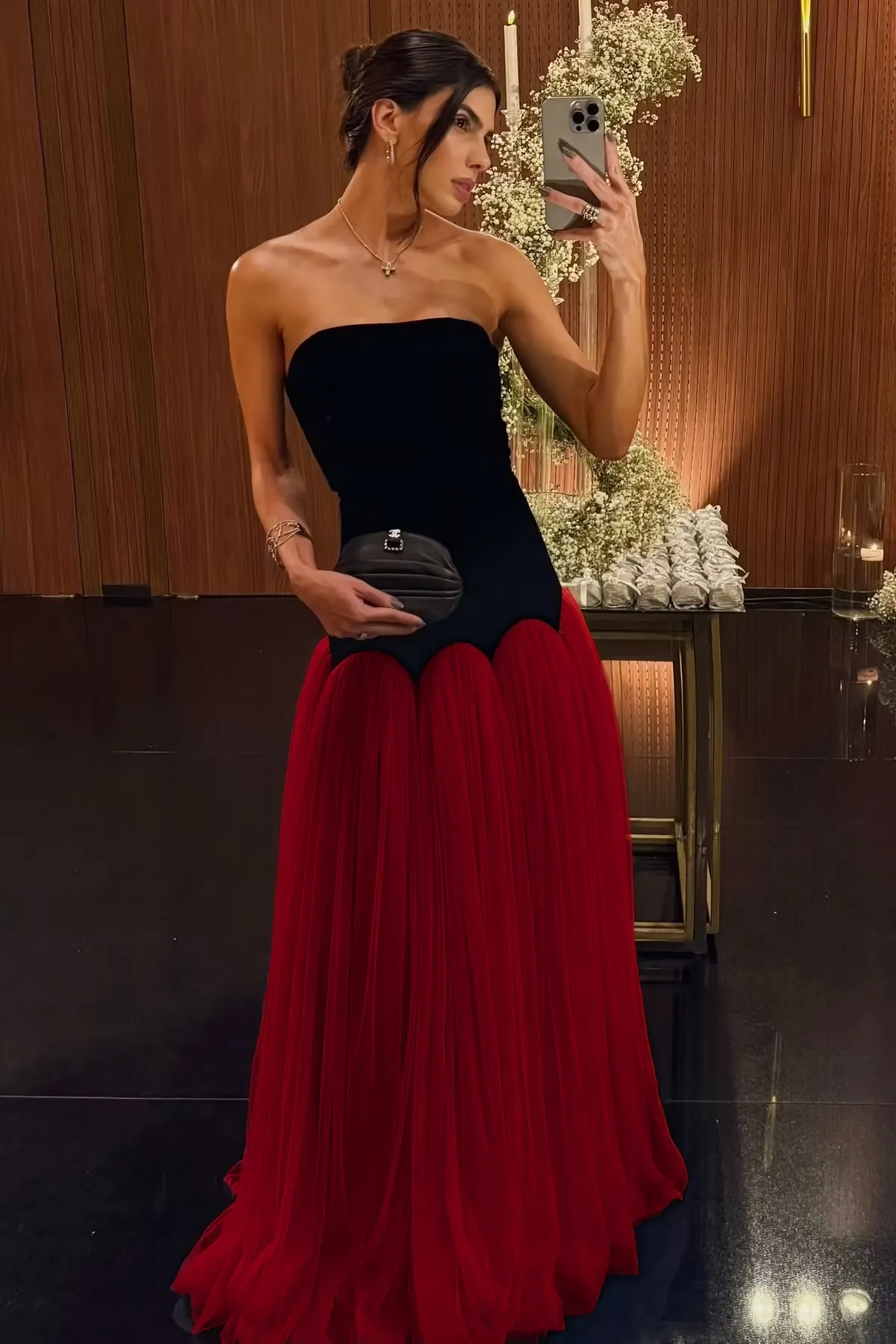 Daisda Luxury Dusty Blue and Black Strapless Sleeveless Evening Dress Pleated Chiffon