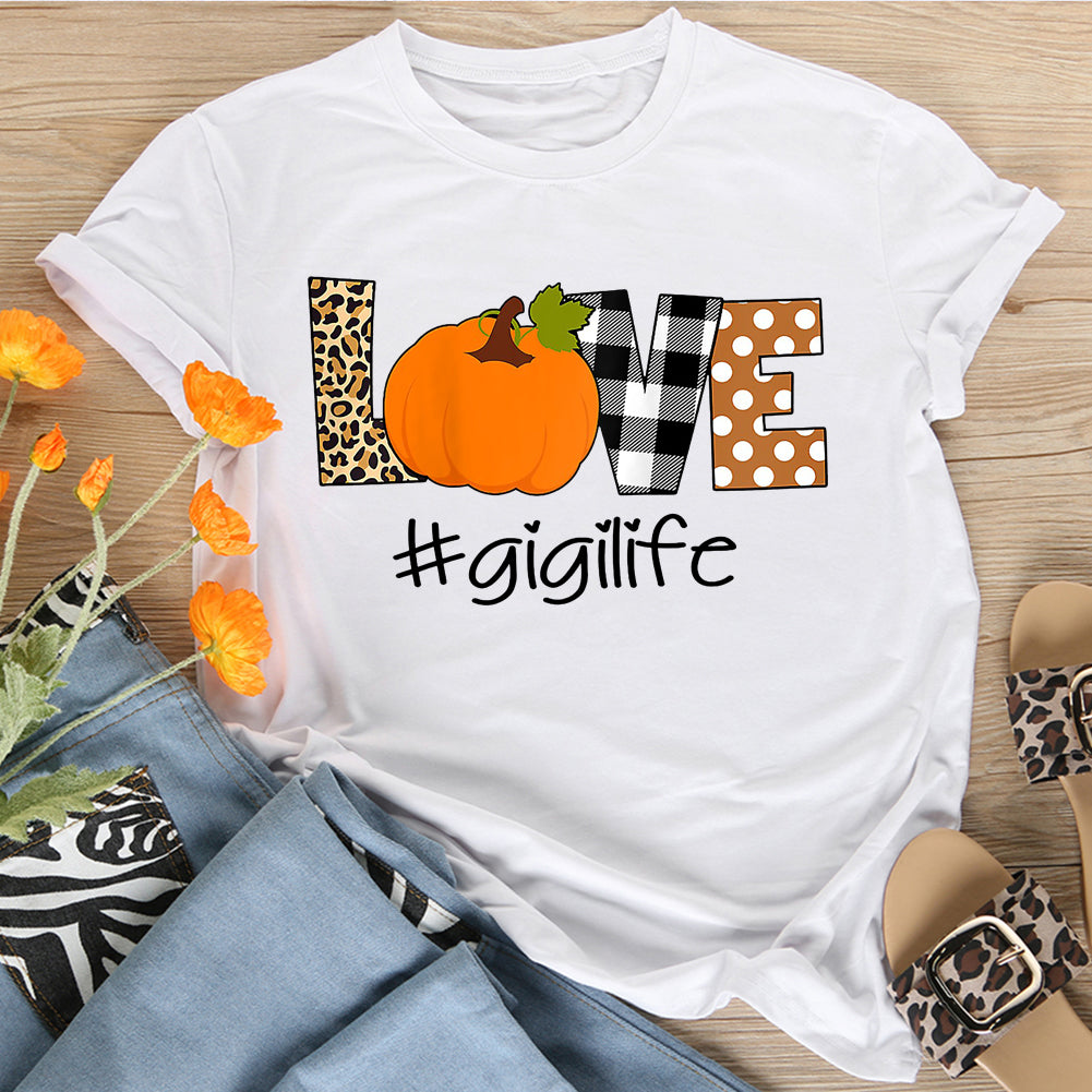 Love Gigi Life Grandma Fall T-Shirt-08475-Guru-buzz