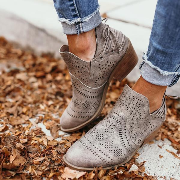 Laser Cutout Ankle Booties