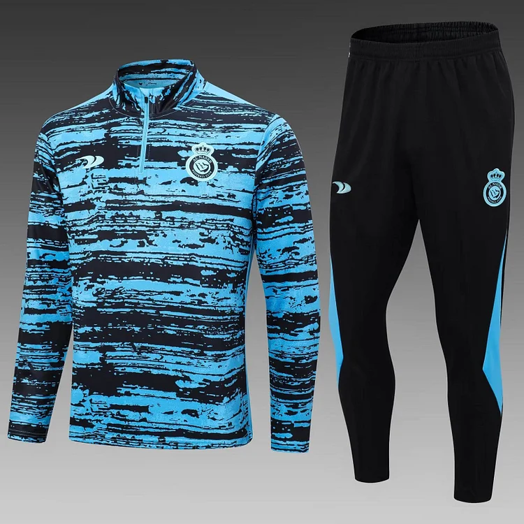 2022/2023 Al-Nassr Half-Pull Training Suit Blue Football Shirt Set