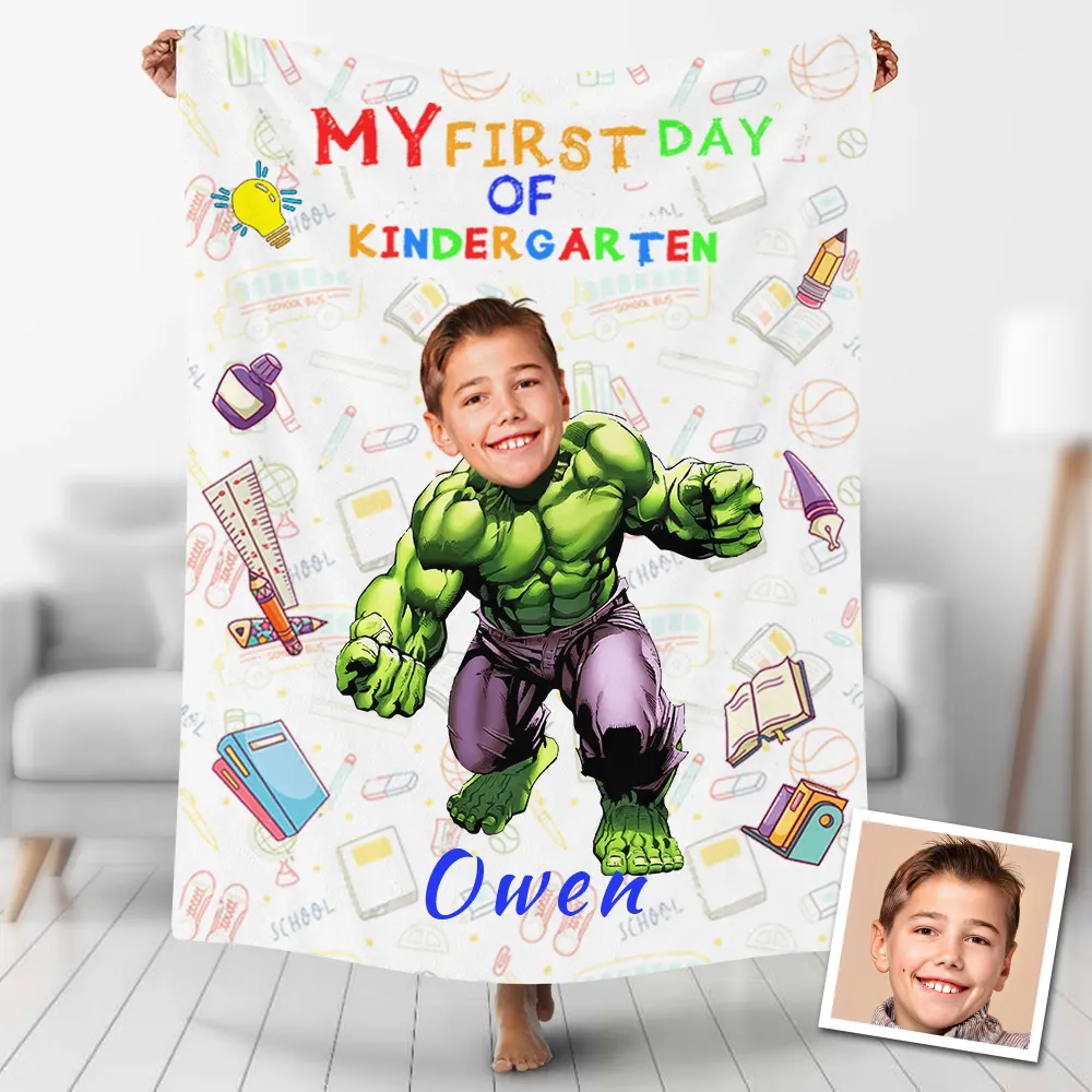 Custom Blankets Personalized Back To School Hulk Blanket