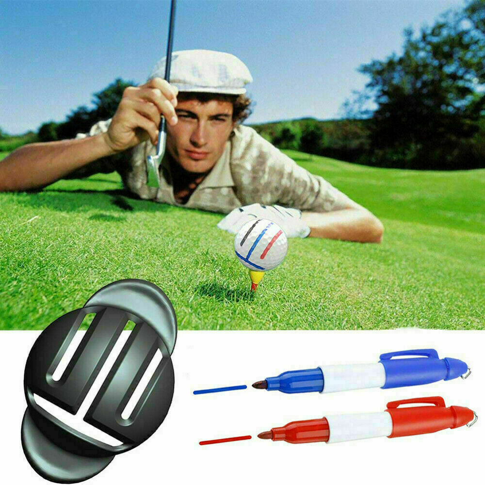 Golf Ball Line Golf Ball Marker Line Triple Track Drawing Tool 2 Color Pens Template Liner Putt