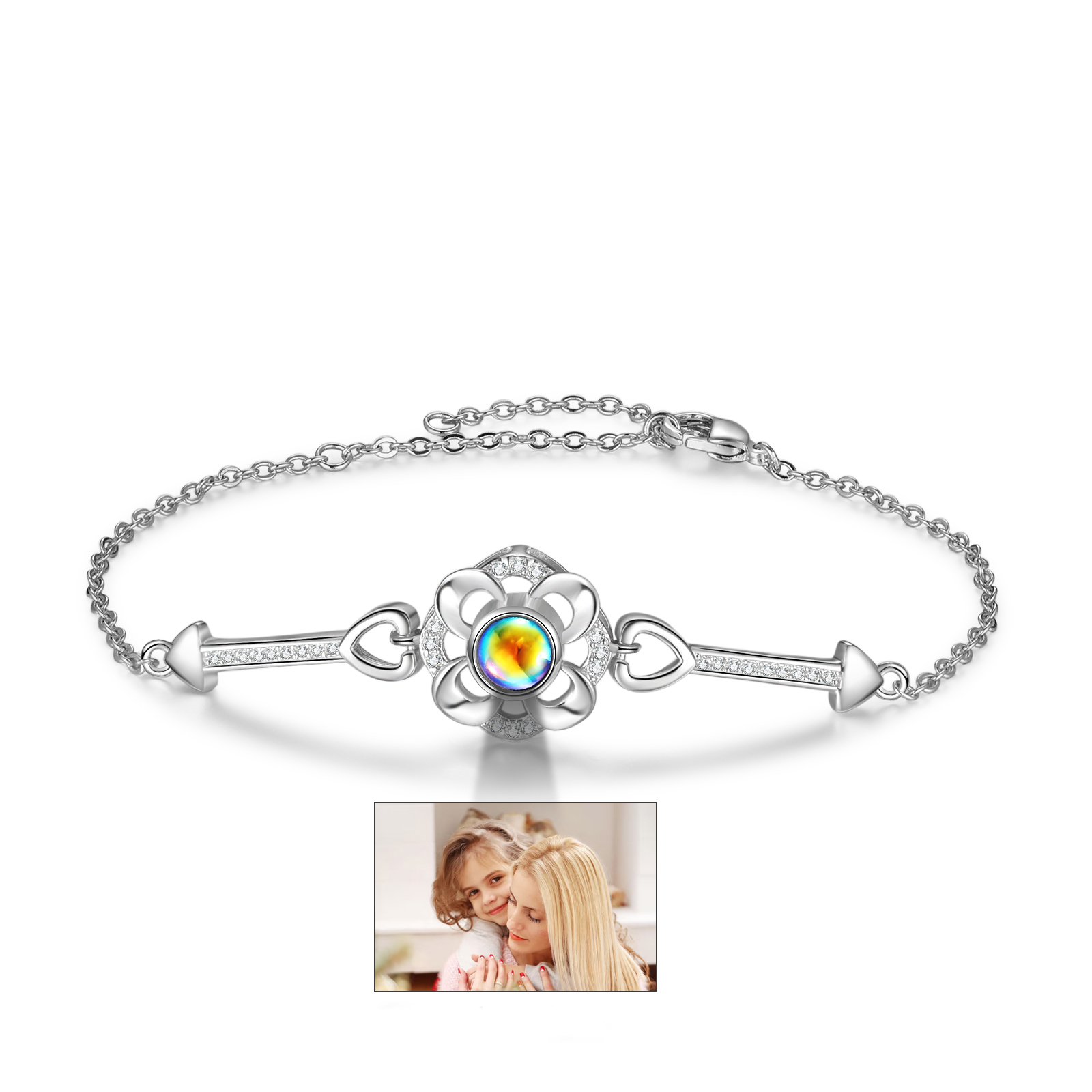 Kettenmachen Personalisiertes Foto Blume Projektion Armband 27 99