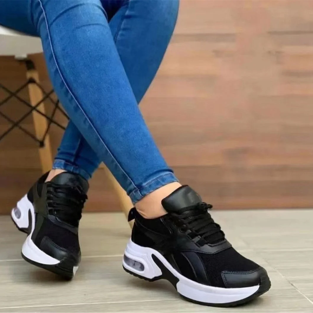 Mid Heel Lace-up Sneakers