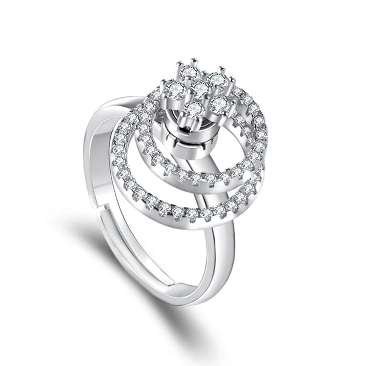 S925 Silver Rotatable Open Ring