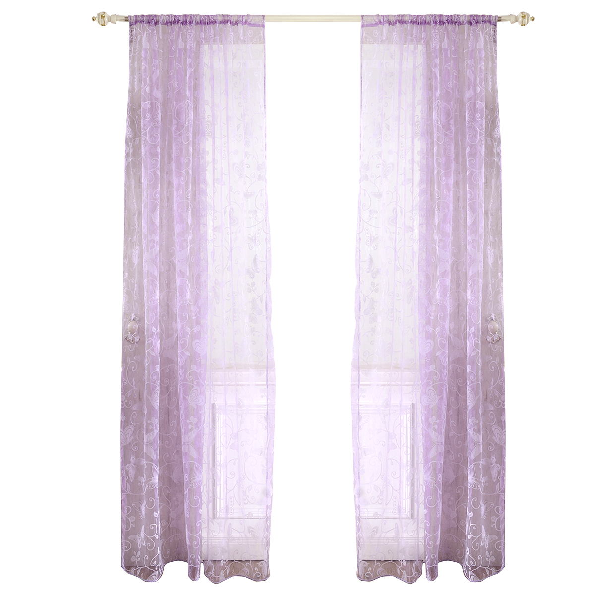 Butterfly Print Flocking Tulle Curtain Bedroom Window Screen Decor (Purple, 501 Original
Butterfly Print Flocking Tulle Curtain Bedroom Window Screen Decor (Purple, 501 Original