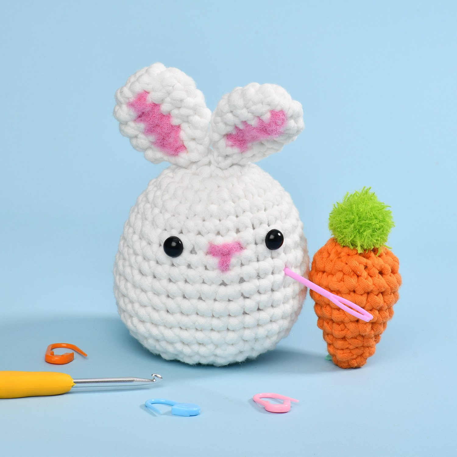 Rabbit Crochet Kits for Beginners - All-in-One Stuffed Animal Knitting Sets  - Step-by-Step Video Tutorials DIY, Crochet Kits for Easter
