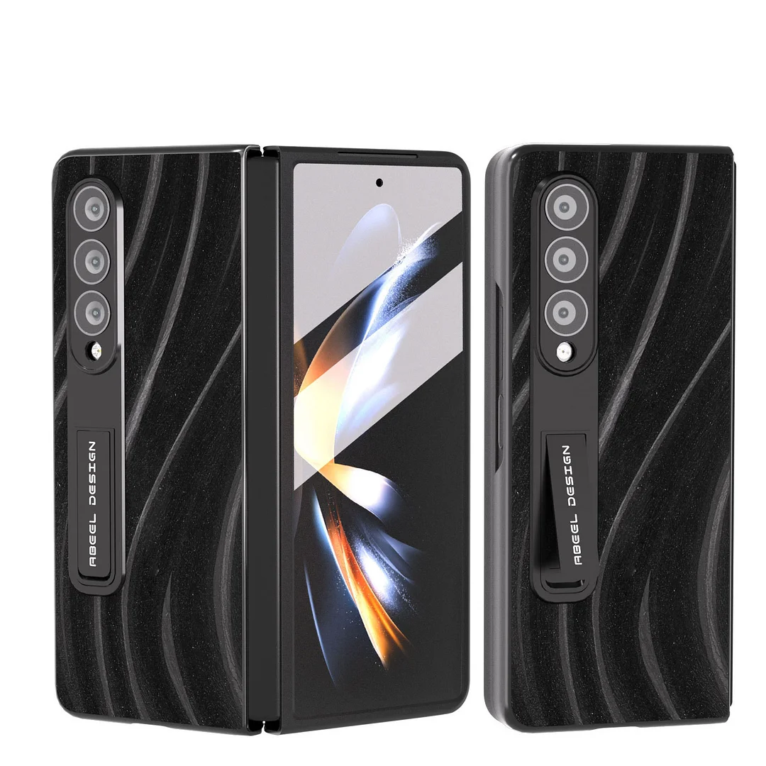 Luxury Retro Leather Phone Case With Screen Protector And Adjustable Kickstand For Galaxy Z Fold4