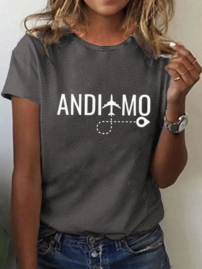 Women's "Andiamo" printed t-shirt socialshop