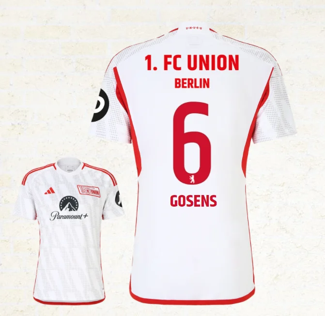 FC Union Berlin Robin Gosens 6 Away Shirt Kit 2023-2024