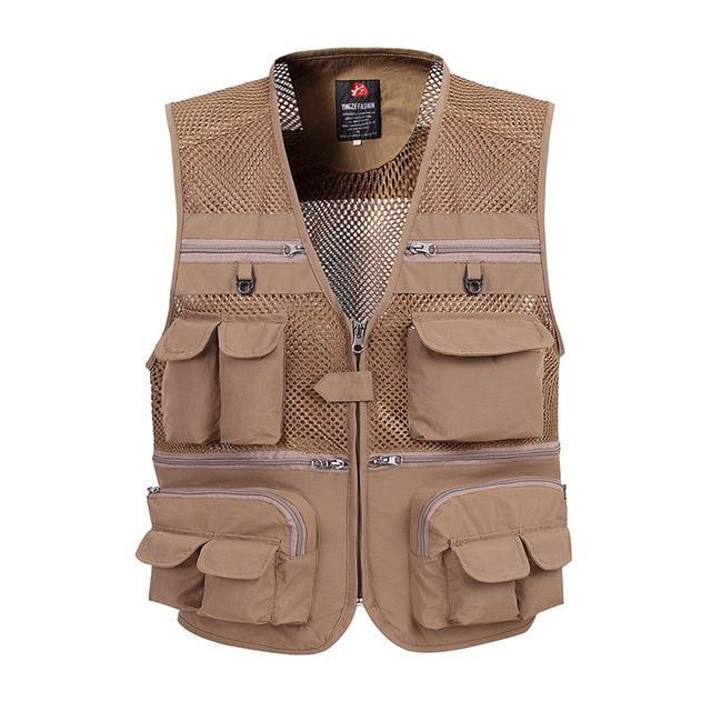 Mens Mesh Vest Casual Thin Breathable Multi Pocket Waistcoat Vest With Many Pockets