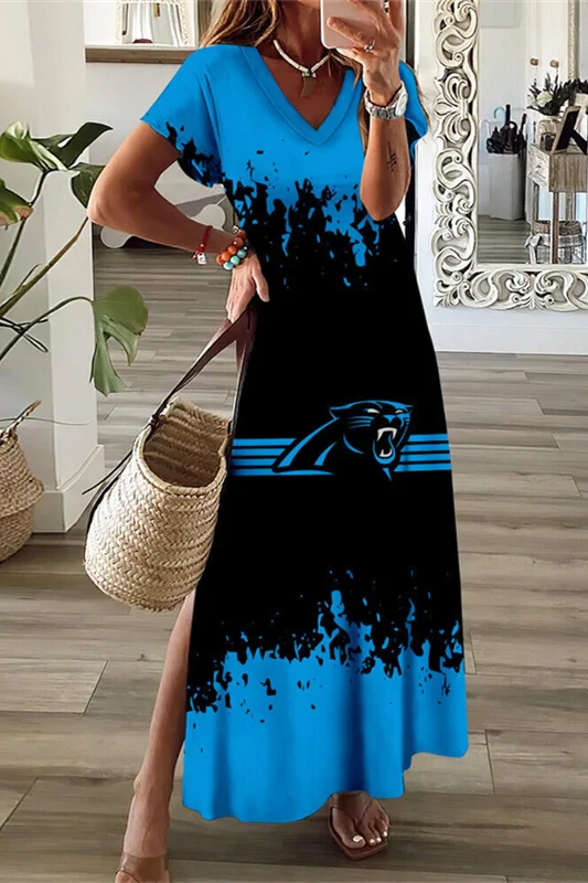 Carolina Panthers
V-Neck Sexy Side Slit Long Dress