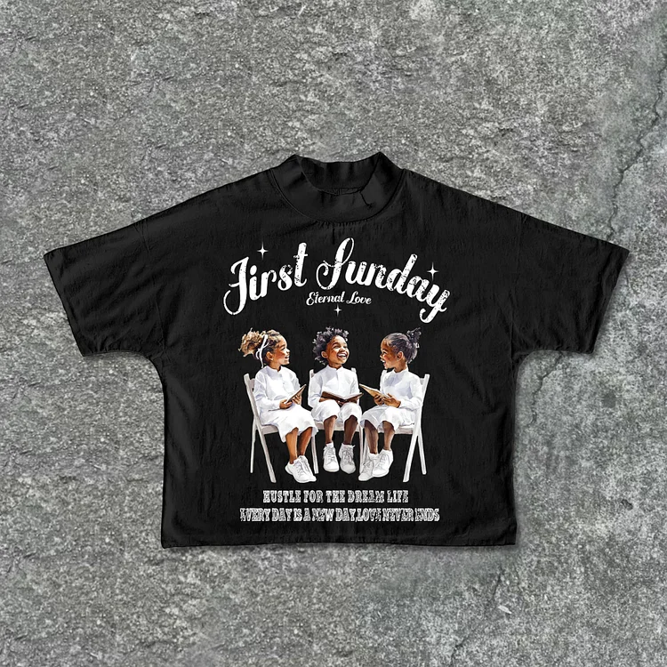 First Sunday Graphics Print Cropped T-Shirts