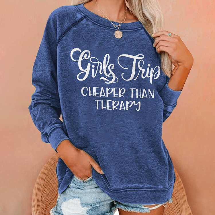 Comstylish Girls Trip Print Casual Crewneck Sweatshirt