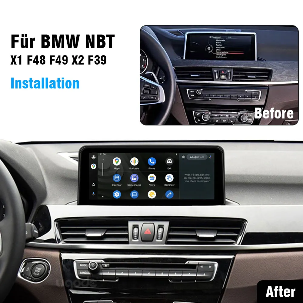 Ugode Für BMW X1 F48 F49 X2 F39 2016-2020 year Apple CarPlay Android Auto Display Monitor Upgrade Autoradio Stereo