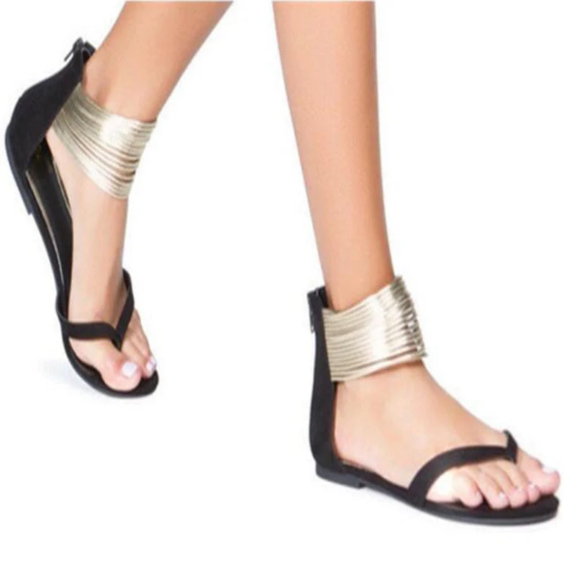 Women's Ankle Strap Flat Sandals Flip Flop Sandals
