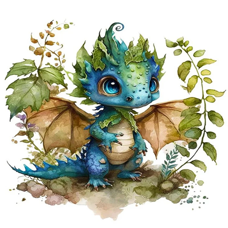 Diamond Painting - Full Round - Young Dragon(30*30cm)