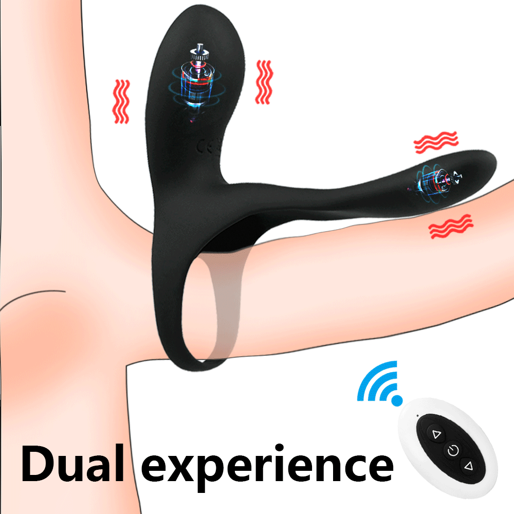 3-in-1 Wireless Remote Vibrating Cock Ring & Clit Stimulator - Rose Toy