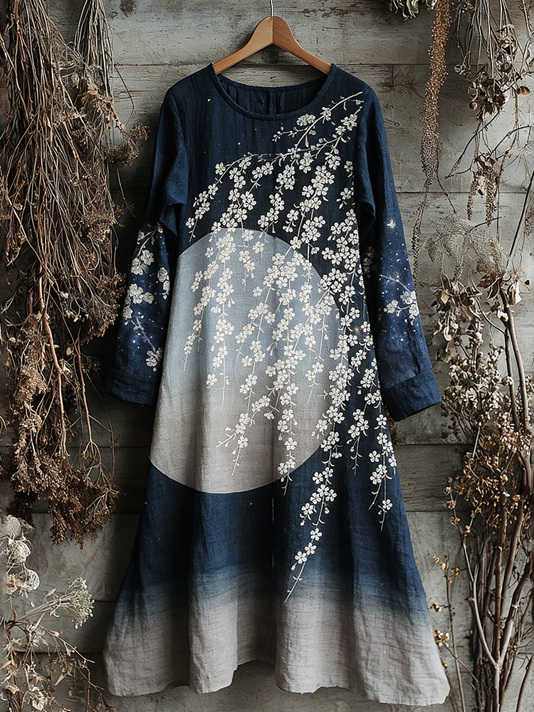smocked linen maxi dress Smocked Bodice Linen Maxi Dress Navy + Mint Floral – Broadway in Stanley