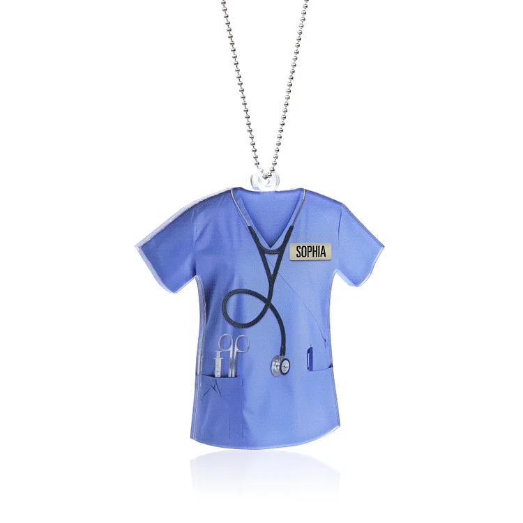 Personalized Nurse Scrubs Hanging Ornament Custom Name Pendant National Nurses Week Gifts for Nurses