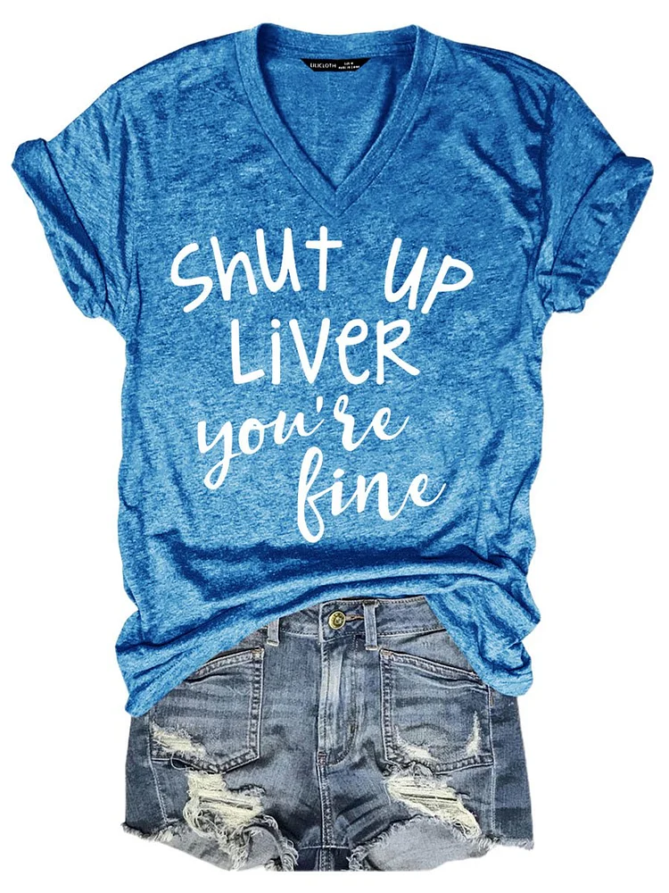 Bestdealfriday Shut Up Graphic Short Sleeve V Neck Tee