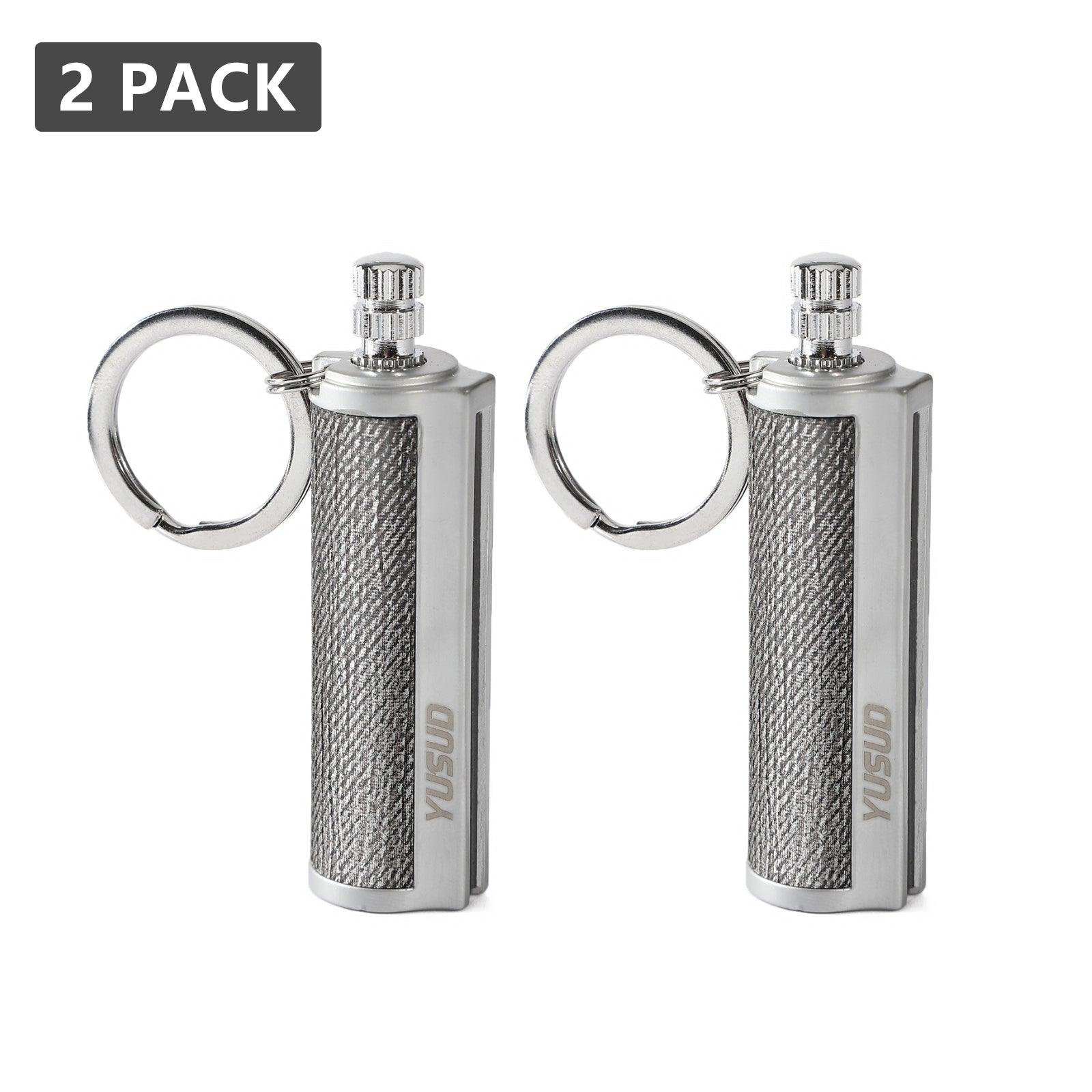 YUSUD 2 Pack Permanent Match Infinity Waterproof Keychain Lighter