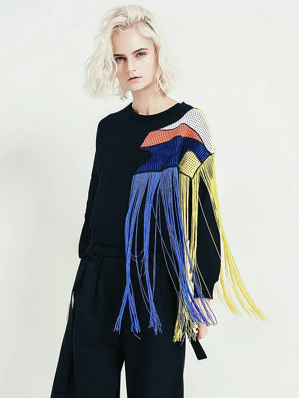 Original Irregularity Warm Tasseled Sweatshirts